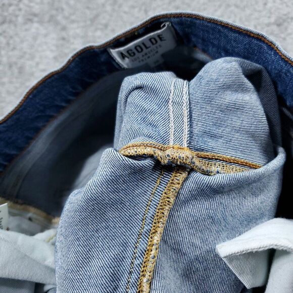 Agolde Ruby Super High Rise Premium Slim Straight Jeans Outsider Size 26 Blue - Picture 9 of 16